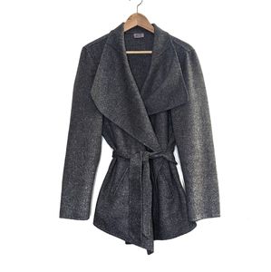 COPY - J.Jill ANGORA WOOL Gray Waist Tie Duster Coat CUTE
